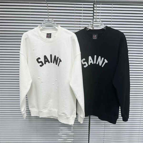 

embroidery sweatshirts men women 1 oversize crewneck hoodie, Black;brown