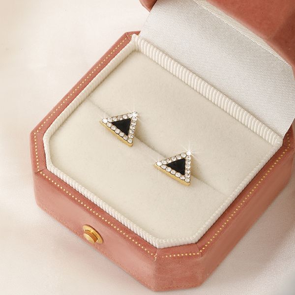 

plated 925 silver luxury brand designers letters stud geometric famous women round crystal rhinestone earring wedding perty jewerlry circula, Golden;silver