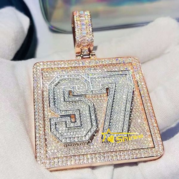 

custom sterling sier pendant mens vvs moissanite iced out hip hop p letter pendant, Silver
