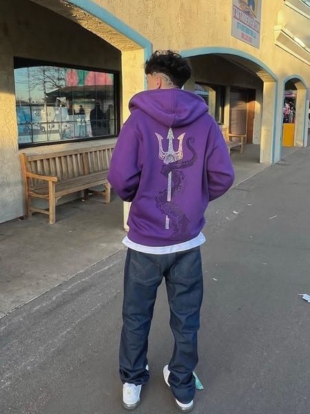 

men's hoodies sweatshirts y2k graphics devil ocs zip hooded sweatshirt men's hoodies harajuku goth oversized hoodie grunge men clo, Black