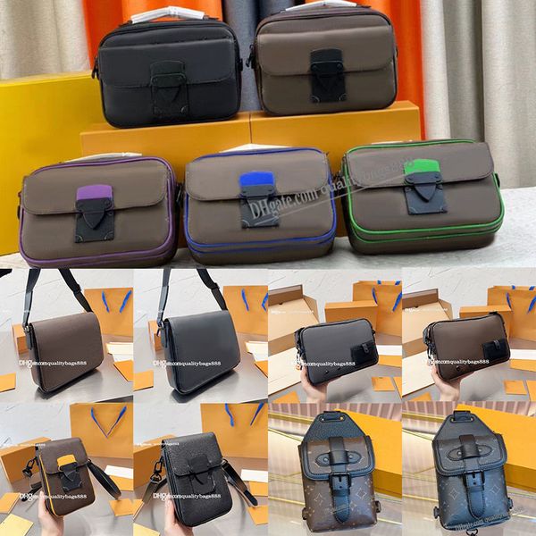 

s lock sling waist bags vertical wearable wallet trunk lock messenger bag embossed leather canvas designers luxurys slingbag cross body magn