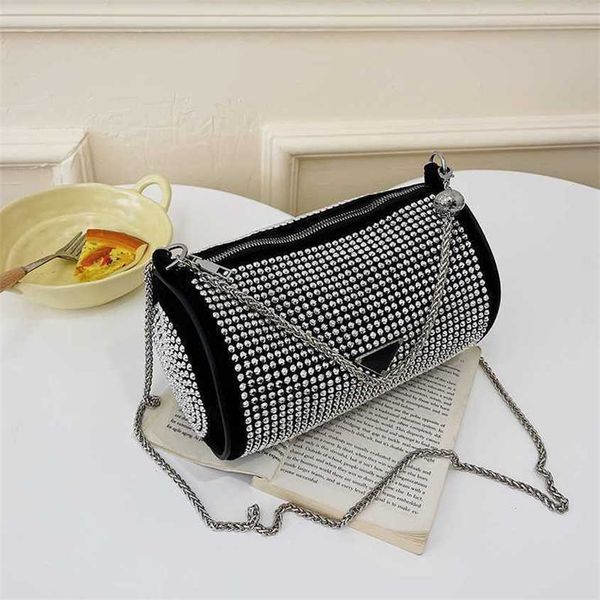 

60% off bag 2024 new launch designer handbag early launch high capacity rhinestone for women's cylindrical fashionable diagonal cross i