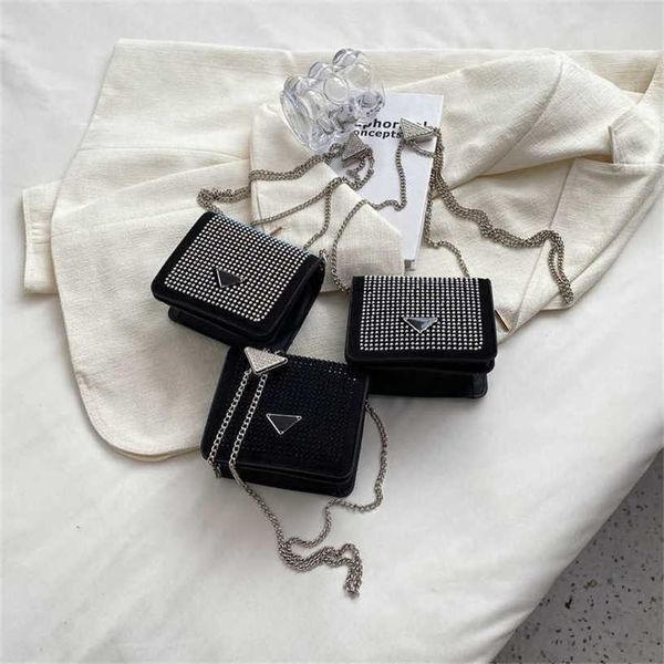 

13% off bag 2024 new launch designer handbagearly launch water diamond small square new cross body chain lipstick headphone women's min