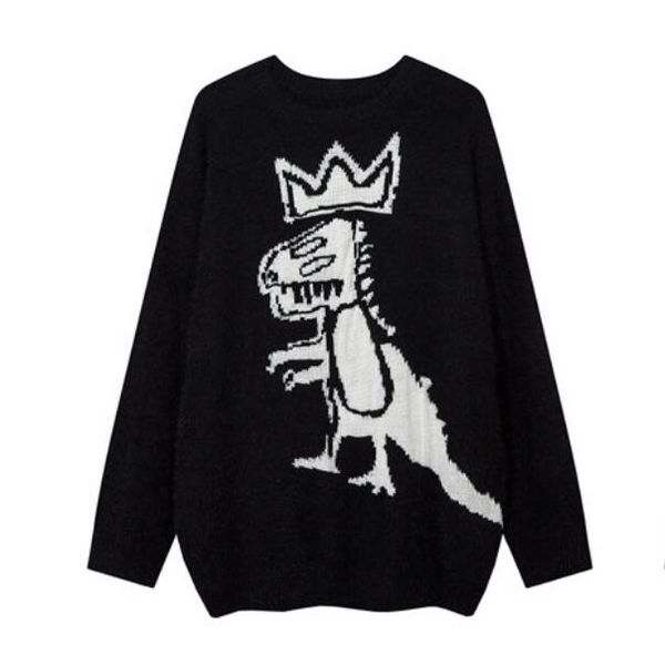 

sweater knitted graffiti cartoon streetwear hip hop fashion loose pullovers