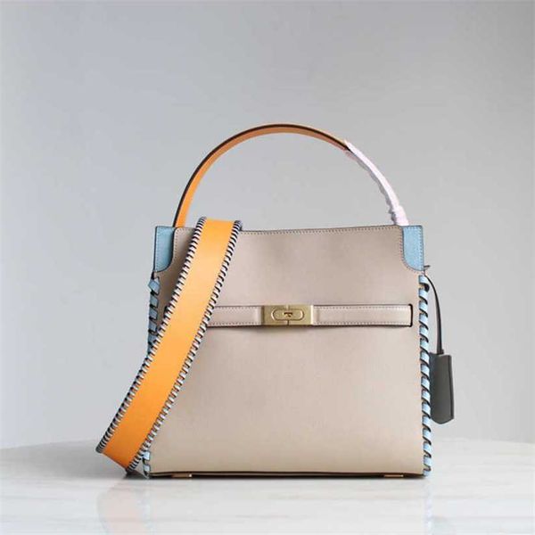 

12% off bag 2024 new launch designer handbag early launch tb new double lee head layer cowhide woven panel single diagonal lock buckle doubl