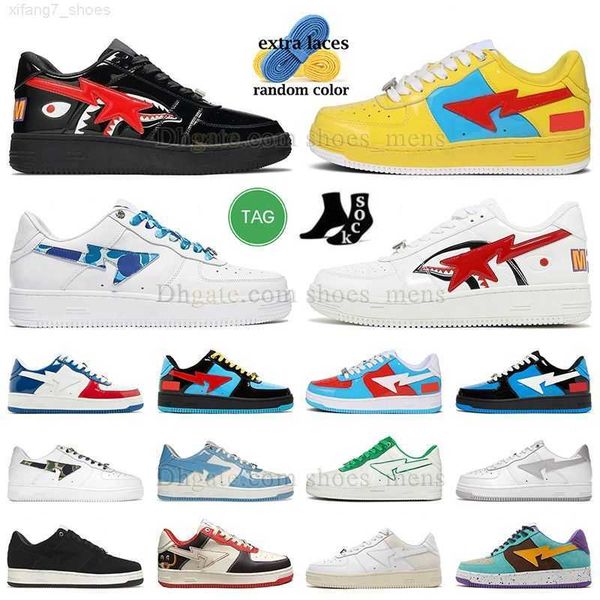 

shark black sk8 shark white sta new pattern casual shoes abc camo white blue france paste green platfrom shoes camo combo black patent leath