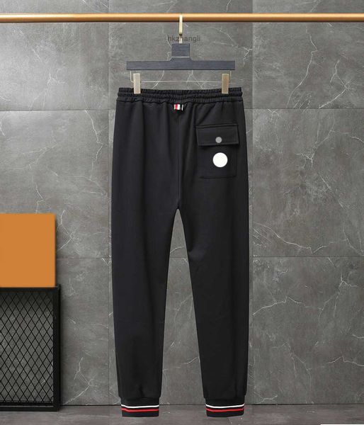 

fashion designer men's pants for men embroidered badge couples warm cargo pants cotton terry sweatpants sport pants men pants, Black