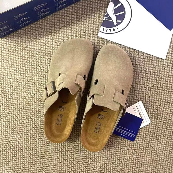 

woman & man sandal designer luxury boston slip-on shoe habana oiled leather slide sfb slipper black suede clogs flat mule summer outdoor sho
