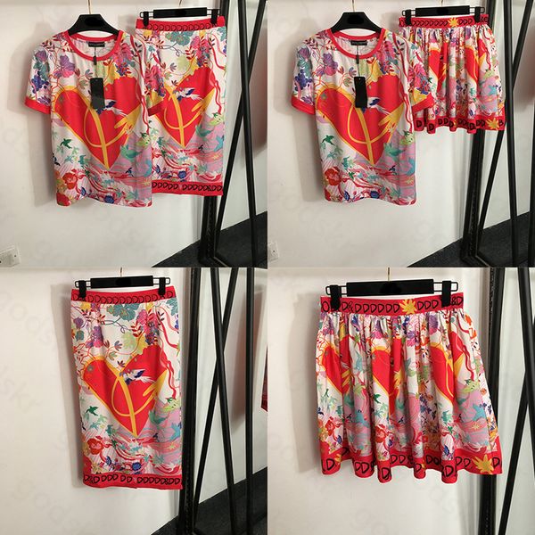 

flower print women shirt skirt high waist package hip skirt miniskirt short sleeved pullover blouse, Gray