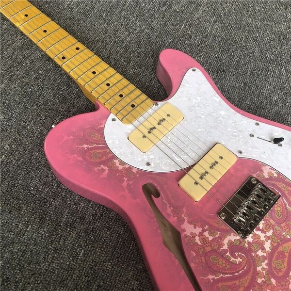 

tl type vintage style hand made silk screen electric guitar in pink