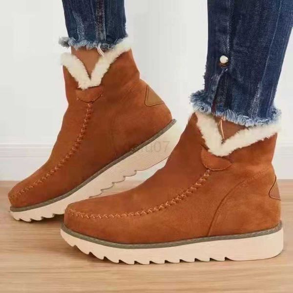 

dress shoes women's snow boots non-slip warm fleece 2023 winter brand new thick cotton shoes black casual cashmere slip-on girls ankle