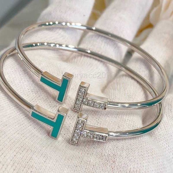 

designer bracelet jewelry double t female student colorless 18k rose gold s925 sterling silver beimu tiffaniess, Black