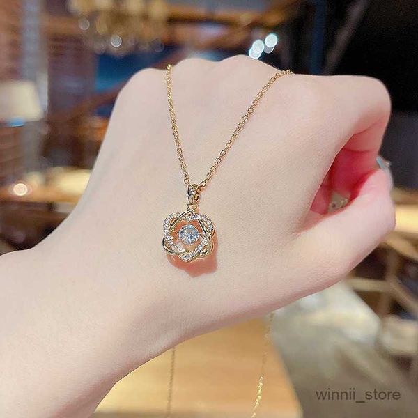 

pendant necklaces lats luxury real gold titanium love pendant necklace for women girl fashion chain necklaces jewelry r230828, Silver