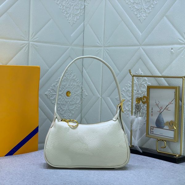 

fashion handbag versatile shoulder bag embossed letter logo design leather underarm women's bag with series code