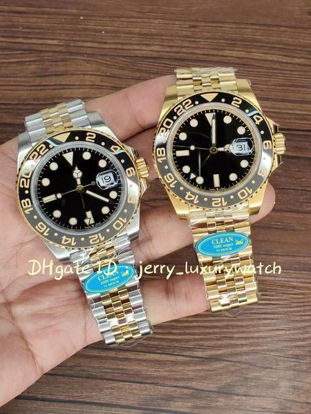 

clean m126718 luxury men's watch master gmt 904l steel 3285 mechanical movement dual time zone 40mm 126713 business casual, Slivery;brown