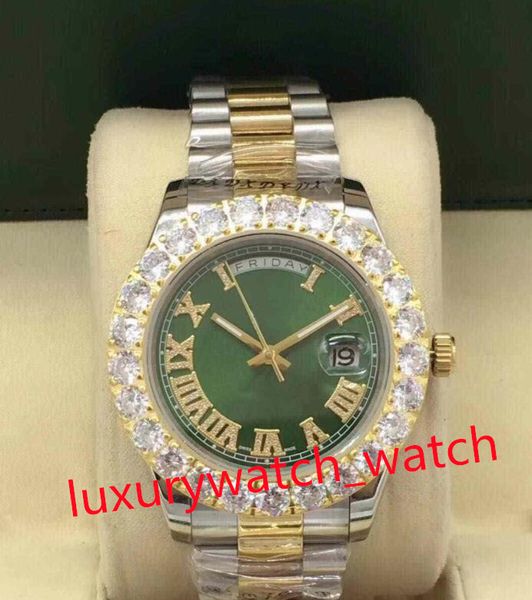 

fashion mam woman watch automatic mechanical r diameter 43mm big diamond not repair steel men's folding buttonmen's sports machine, Slivery;brown