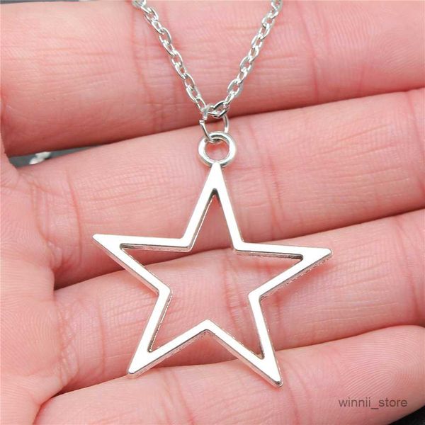 

pendant necklaces fashion simple antique silver color 36x33mm hollow pendant necklace for women r230828