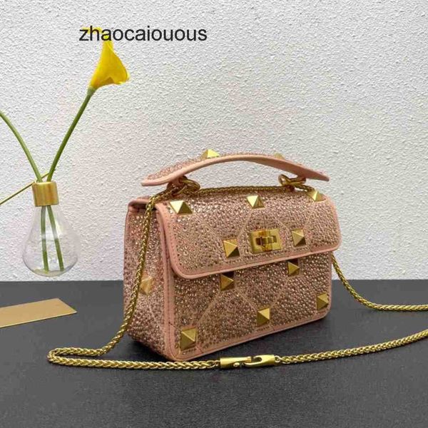

small grade chain bag feeling portable outdoor luxurys autumn valantioes bag high with trendy rivet full diamond single crystal shoulder dia