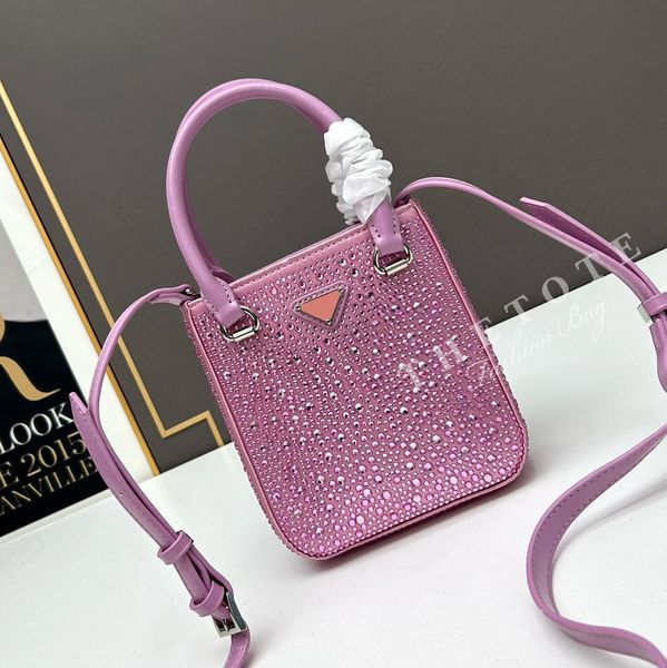 

mini tote bag women bucket handbag purse crossbody bags fashion letter crystal embellished satin handbags shoulder purse lady bling evening