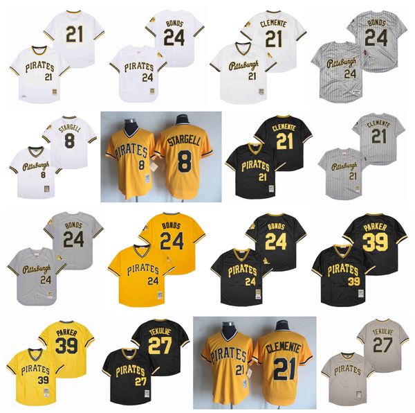

pittsburgh barry bonds throwback baseball jersey pirates roberto clemente willie stargell kent tekulve dave parker kent tekulve mitchell and, Blue;black