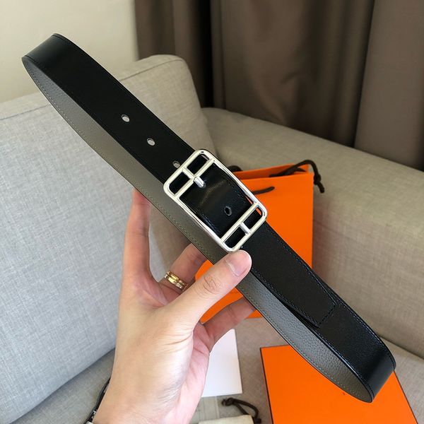 

belt woman designer reversible mens genuine leather h belts width 3.2cm casual needle buckle waistband size 100cm-125cm 6 colour black cintu, Black;brown