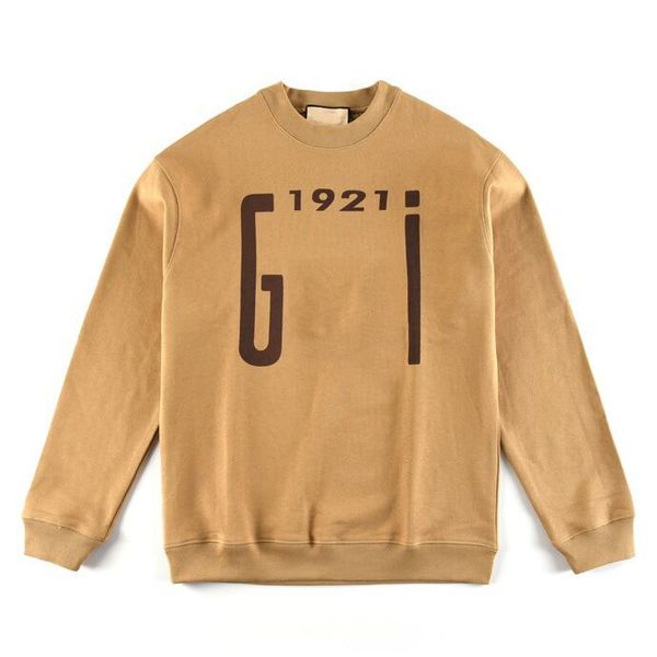 

2023 autumn/winter new pure cotton letter printing sweatshirt fashion trend round neck plate style a20-21, Black;brown