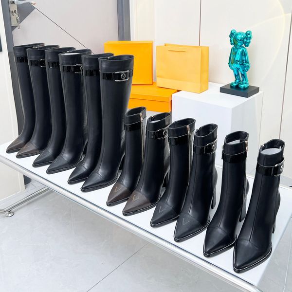 

fashion designer boots long boot sneakers luxury brand woman over knee booties short winter ankle cowboy booties fen w362 01, Black