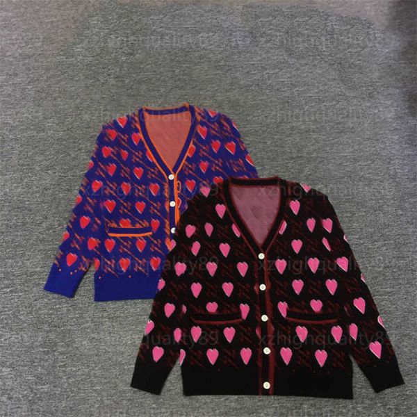 

designer cardigan jacket autumn sweaters womens knitwear heart pattern jacquard long sleeve knit couples coat designer sweater women cardiga, White;black
