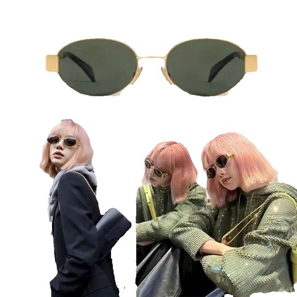 

for women sunglasses metal frame arc de triomphe minimalist oval design cl fashionable classic style sign assic sign assic sign assic, White;black