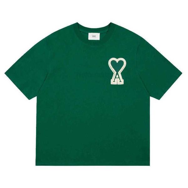 

t shirts for men women amis approved love short sleeve and t-shirt macaron embroidered big pattern summer couple half 4pl6, White;black