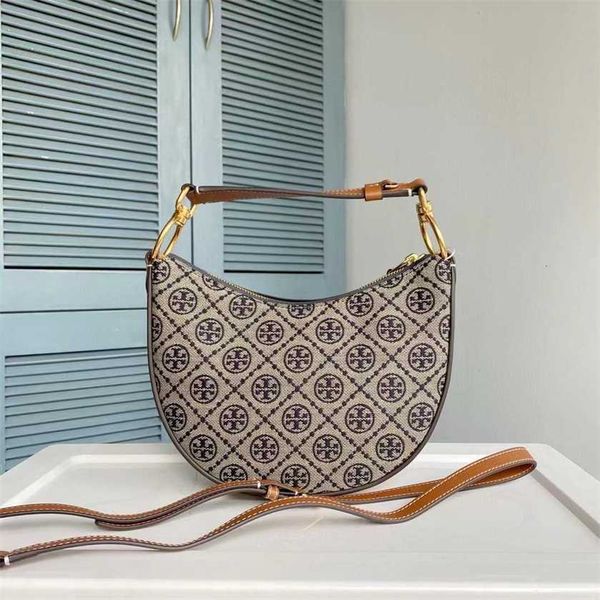 

26% off bag 2024 new launch designer handbag early launch tb canvas with leather old flower crescent women's jacquard half moon versati