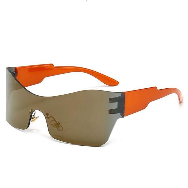 

frameless all in one trendy riding sunglasses outdoor mens sunshades sports glasses jk, White;black