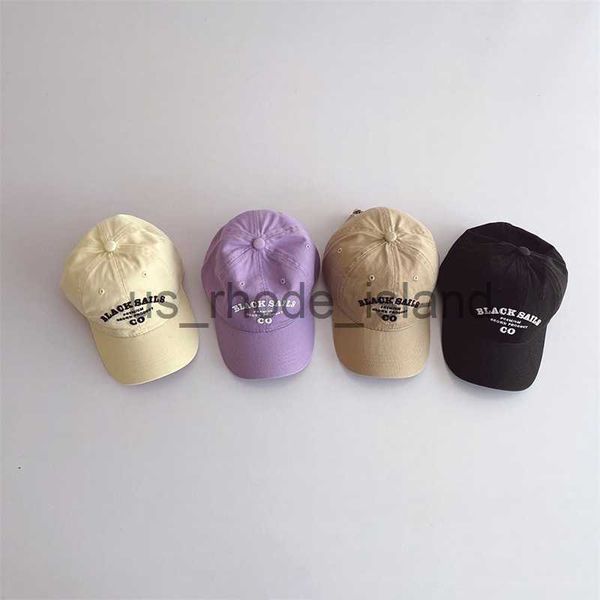

caps hats summer kids baseball cap letter embroidery boys girls peaked hat outdoor adjustable children sun hats casquette gorras x0828, Yellow