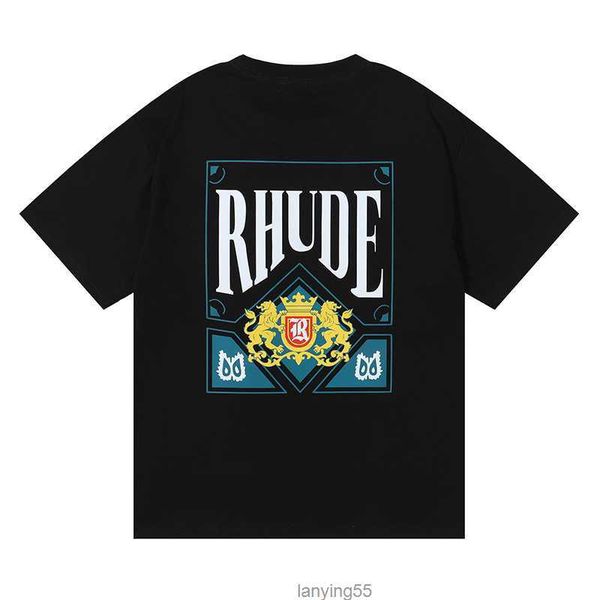 

men's t-shirts 23ss new rhude mens t shirt tess designer casual fashion short sleeve europe america men women round neck tshirts size, White;black