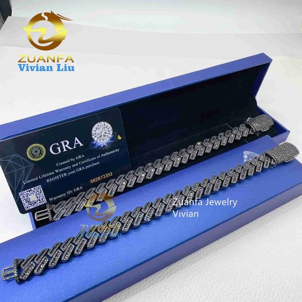 

iced out custom vvs moissanite 925 sterling silver luxury wholesale cuban link chain