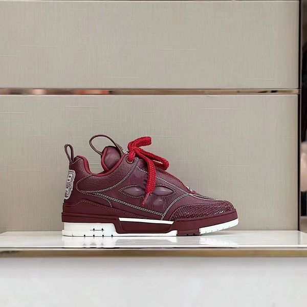 

quality sneakers women men thick sole lace up running shoes for male mixed color casual sports shoes, Red;white