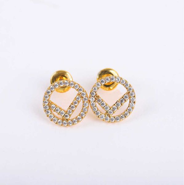 

classic hoops stud designers earring diamond luxury jewelry women circle letter f love bracelets 2202222wu, Golden;silver