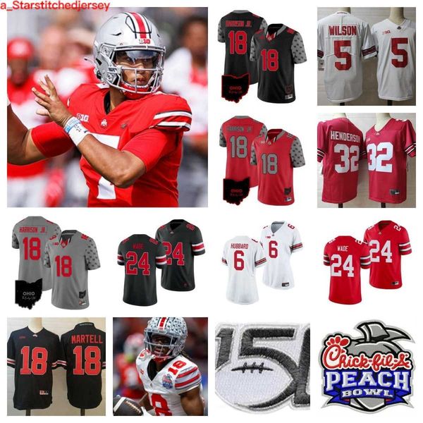 

2023 ohio state buckeyes stitched football 22 steele chambers 56 kayden mcdonald 68 george fitzpatrick 21 jayden bonsu 67 austin siereveld 5, Black