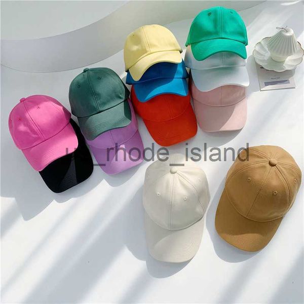 

caps hats baby baseball hat cotton adjustable sun protection boy girl four seasons children's cap baby accessories kids solid color hat, Yellow