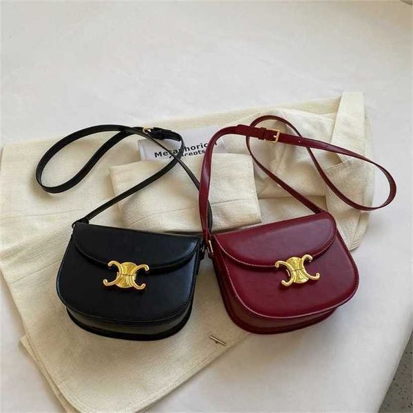 

18% off bag 2024 new launch designer handbag spring half round square saddle genuine leather red tofu new one shoulder crossbody