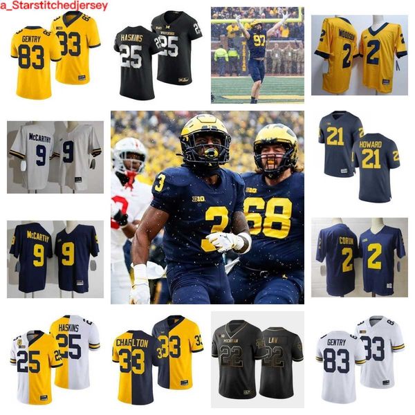 

michigan wolverines football jersey 74 reece atteberry 1 amorion walker 17 marlin klein 27 tyler mclaurin 9 rod moore 80 eamonn dennis 0 mik, Black