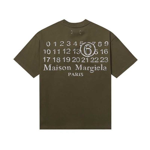 

t shirt margielas mm6 summer new magilla designer simple four corner hand stitching embroidery print short sleeve loose relaxed mens and wom, White;black
