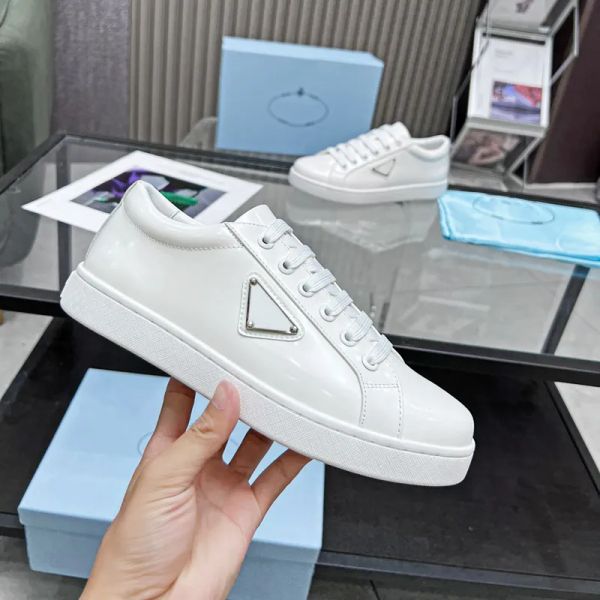 

brushed leather sneakers for men women white platform shoes classic footwear sneaker designer tennis shoe leisure trainer fashion 35-45, Black