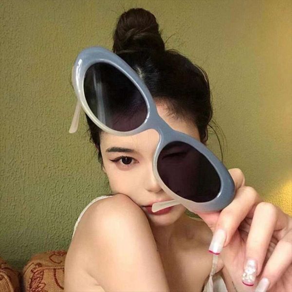 

refined small frame sunglasses oval sweet and cool babes for women street pgraphy, White;black