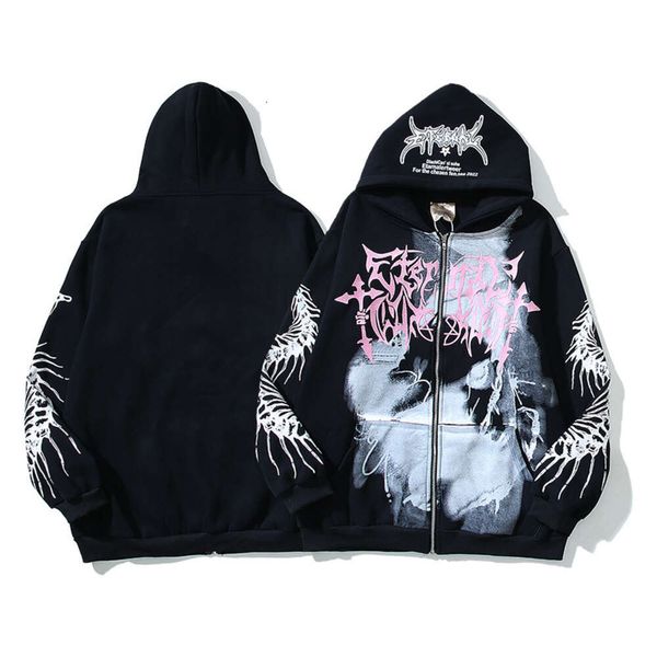 

autumnwinter men's denim tears the cotton sweatshirt oversized hoodies design hoody fashion retro mysterious hiphop hooded sweatshirt, Black