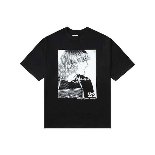 

2023 shirt margielas mm6 designer springsummer new t ins digital phantom letter printing short sleeve mens and womens pure cotton light luxu, White;black