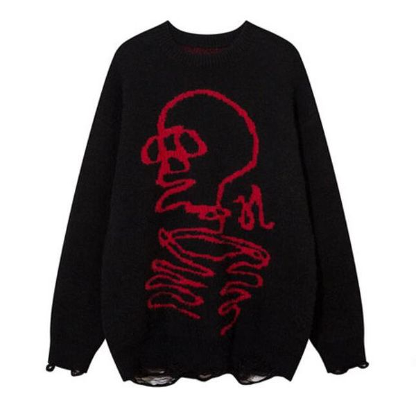 

hip hip sweater knitted holes streetwear men fashion loose pullover sweaters