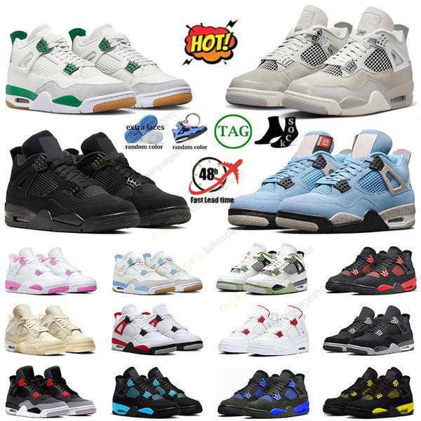 

4 basketball shoes for men women 4s pine green military black cat sail thunder white oreo frozen moments blue university seafoam retros spor