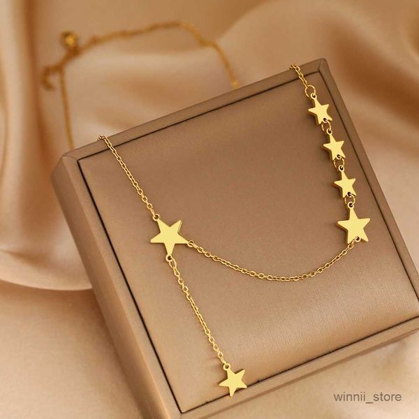 

pendant necklaces necklaces elegant exquisite choker temperament pendant female chain light luxury necklace for women jewelry r230828, Silver
