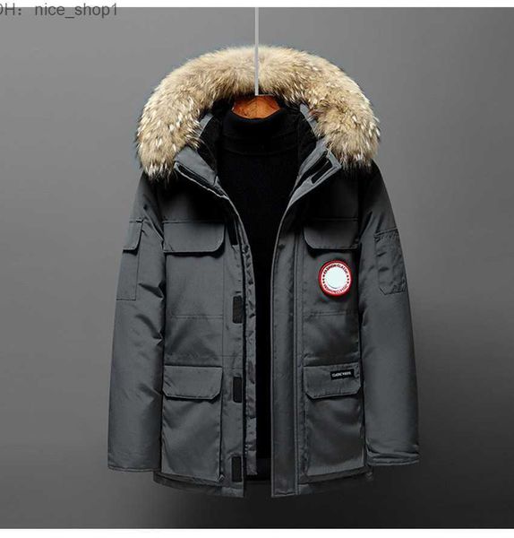 

down women's and men's medium length winter new canadian style overcame lovers' working clothes thick goose men clothing s--4, Black